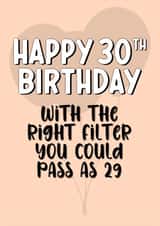 Rude 30th Birthday Card - Pass for 29 created by fyou cards