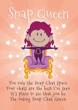 Snap Chat Queen Teen Birthday Card created by Liverpool Card Studio