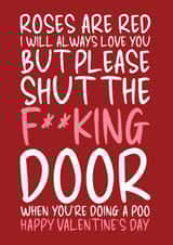 Funny Valentine's Day Card - Roses Are Red Toilet Humour created by @Cupsie's Creations