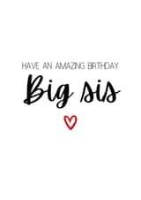 Heartfelt Birthday Card - Big Sis created by Amy (Hedgecards)