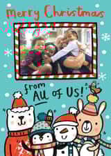 Personalised Christmas Photo Card created by Jenny Seddon - Cute Christmas Photo Card - From All of Us - Christmas Animals