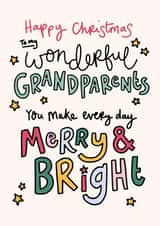 Cute Christmas Card - for Grandparents - Merry & Bright created by Oops a doodle