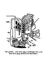 Godzilla cartoon card - Birthday - For Dad created by Thomas Wykes