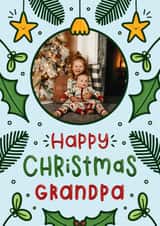 Personalised Christmas Photo Card created by Joanne Hawker - Cartoon Christmas Photo Card - Happy Christmas Grandpa