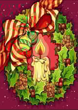 Christmas wreath card for family, friends and loved ones created by Bethany Anthony