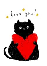 Cute Valentines Card - Cat - Love you! created by Cassie Howsley