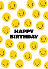 Cute Smiley Face Happy Birthday Card created by Jemma Rose Design