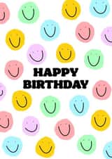 Happy Birthday Card - Colourful Smiley Faces created by Jemma Rose Design