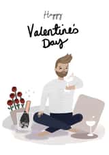 Pretty Valentines Card - Illustrated Romantic Scene created by Tigerlily