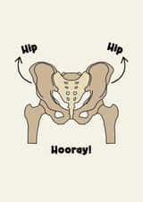 Funny Get Well Card - Hip Replacement - hip hip hooray! created by Jamie Lindsay