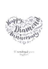 Classic Diamond Anniversary card - for a special couple - 60 Years created by Fatchair Print
