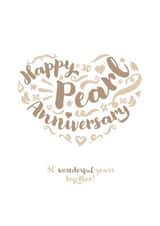 Classic Pearl Anniversary card - for a special couple - 30 years created by Fatchair Print