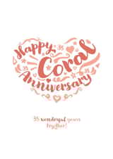 Classic Coral Anniversary card - for a special couple - 35 Years created by Fatchair Print