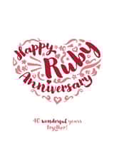 A sweet Ruby Anniversary card for your significant other or a special couple. created by Fatchair Print