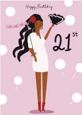 Pretty Birthday Card - 21st - For Her created by Tigerlily