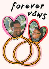 Personalised Wedding Photo Card created by Lisa Wardle - Cute Rings Photo Card - Just Married