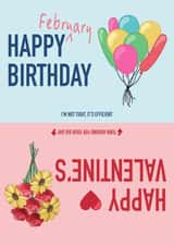 Funny Valentine’s and February Birthday Card created by @cackhandedcreations