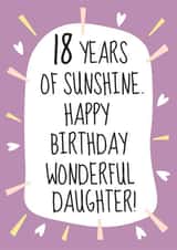 Cute 18th Birthday Card - For Wonderful Daughters! created by Amy Munro