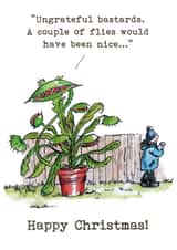 Funny Snapper Christmas Card - John Lewis Venus Flytrap Card created by Pierre Cochon Ltd