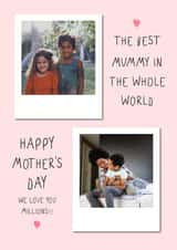 Personalised Mothers Day Photo Card created by @hollielonglanddesigns - Cute Mothers Day Photo Card - Best Mummy - Polaroid