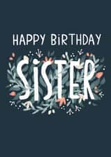 Pretty floral birthday card - Sister created by Pilea Press