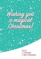 Funny Christmas Card, Wishing you a magical Christmas, of to do lists! created by THIS MAMA DOES