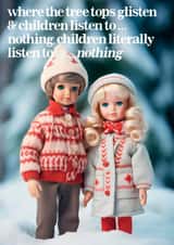 A funny and cute Christmas card for Parents - Children listen to nothing created by Vanilla Frosting Studio