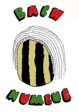 Bach Humbug - sweet festive Christmas card for music lovers or bah humbugs created by Matt Nicholas Illustration