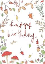 Pretty Birthday Card - Autumnal Nature created by Bellynam Studio