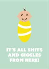 New Baby Card - It's All Shits And Giggles - Gender Neutral created by SideHustleVibes
