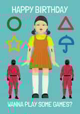 Funny Birthday Card - Squid Games created by Vallely Studios