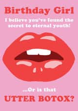 Funny Birthday Card - Cosmetic Surgery - Utter Botox created by Get Carter Cards