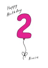 Cute 2nd Birthday Card - Niece - Balloons created by A Ray of Sunshine Cards