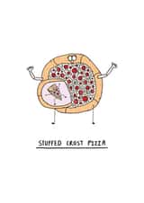 Cute funny pregnancy card for a mum or dad to be - pizza lover - foodie - mum created by The Baldy Egg