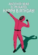 Squid Game Inspired Birthday Card created by @PoppyCardDesigns