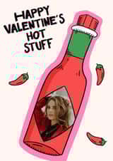 Personalised Valentines Day Photo Card created by Lisa Wardle - Cheeky Valentines Photo Card - Happy Valentines Hot Stuff