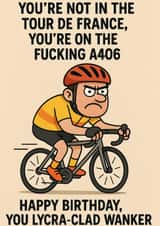 Funny Birthday Card - cyclist joke created by ZFG Cards