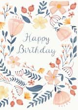 Floral Happy Birthday Card created by Louise Jewell