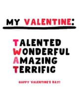 Cheeky Valentines Card - Twat - Partner created by Pink Peach Cards