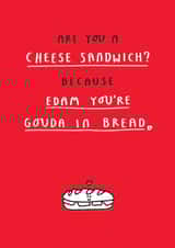 Funny Valentine Card - Are You Cheese Sandwich? created by mungo and shoddy