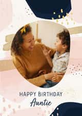 Personalised Birthday Photo Card created by Evie Garnett Designs - Pretty Birthday Photo Card - Auntie