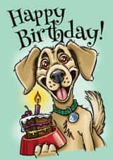Cute dog birthday card for pet or owner - Happy Birthday created by Scribbles