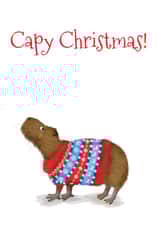 Wish someone a 'Capy Christmas' with this cute capybara card created by LeopardyNonsense