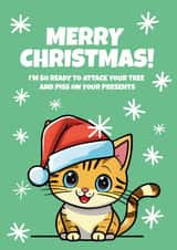 Funny Cute Cat Christmas Card - From The Cat - Merry Christmas - Cat Lover created by SideHustleVibes
