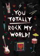Cute Valentine's Day Card - You Rock My World created by Pencilface