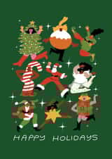 Happy Holidays festive characters by illustrator Natalie Byrne created by Natalie Byrne