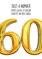 Funny 60th Birthday Card - Just A Number created by Hhaus Of Phoebe