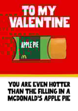 Funny Valentine's card - McDonalds apple pie created by Pickled Prints