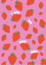 Cute Valentines Day Card - I love you Berry Much created by Essentially Nomadic Designs