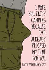 Rude Valentine's Day Card - Camping Tent Pitching created by @Cupsie's Creations